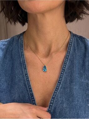 Tear Drop Necklace | Cubic Zirconia Necklace | 18k Gold Plated